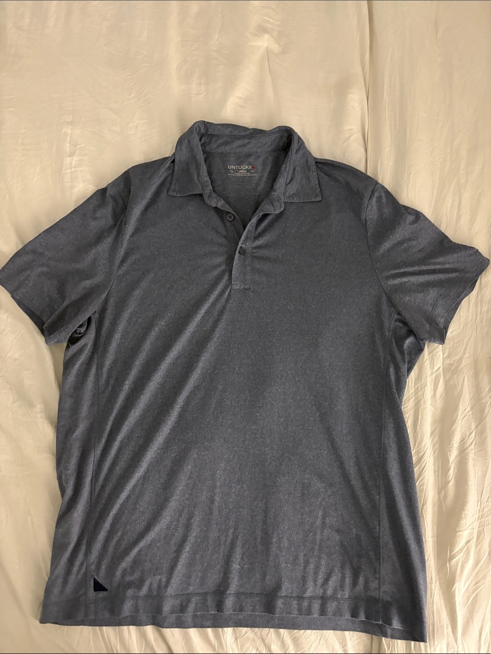 UNTUCKit Men's Heather Navy Polo Shirt (Large)